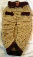 Dark Red /Tan Hand Crocheted Dog Sweater